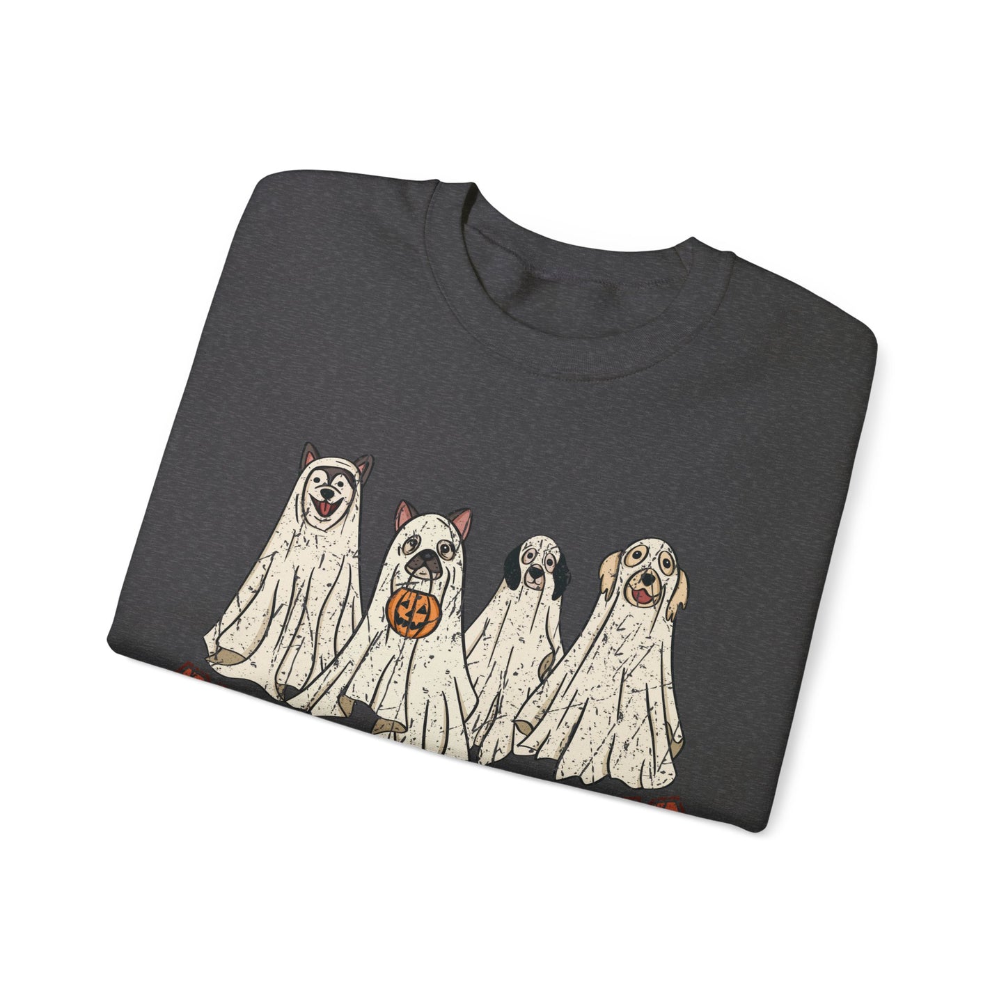 Spooky Vibes Halloween Sweatshirt Vintage Ghost Dog Sweater Cute Halloween Sweater Retro Spooky Season Dog Lover Gift Halloween Dog Apparel