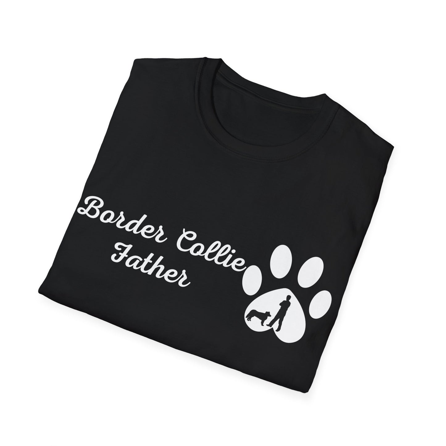 Doggy Dad's T-shirt, "Border Collie Father", Dog Father's Day Gift, Fur Papa, Unique Men's Apparel Novelty Pet Lover Tee