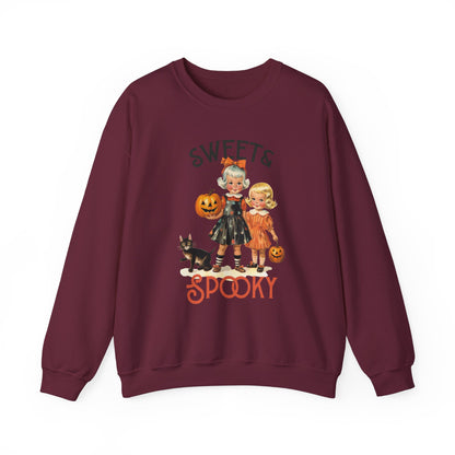 Sweet and Spooky Halloween Sweatshirt Cute Vintage 1950s Halloween Sweater Retro Halloween Apparel Unique Black Cat Sweatshirt Fall Season