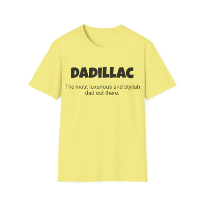 Funny Dad's Mens Softstyle T-shirt, "Dadillac", Father's Day Gift, Tee for Him, Adult Humorous Unique Novelty Apparel Present