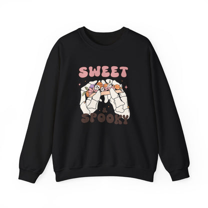 Sweet and Spooky Sweatshirt Retro Halloween Crewneck Groovy Fall Sweater Vintage Halloween Apparel Cool Funky Unique Novelty Women Gift Girl