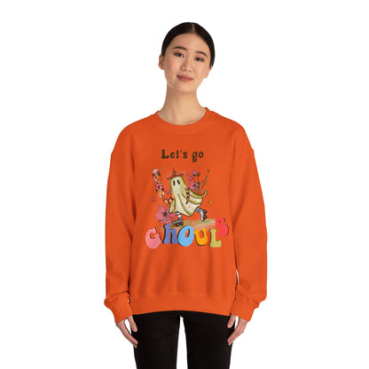 Lets Go Ghouls Sweatshirt Retro Halloween Sweater Funny Halloween Skater Ghost Sweatshirt Spooky Season Groovy Halloween Outfit Funky Women