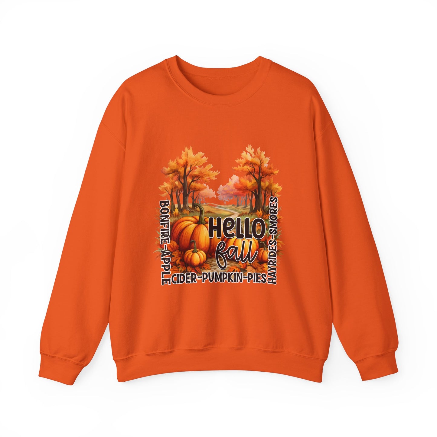 Hello Fall Sweatshirt Fall Words Sweater Hello Fall Crewneck Autumn Season Sweat Fall Graphic Apparel Cute Pumpkin Thanksgiving Sweatshirt