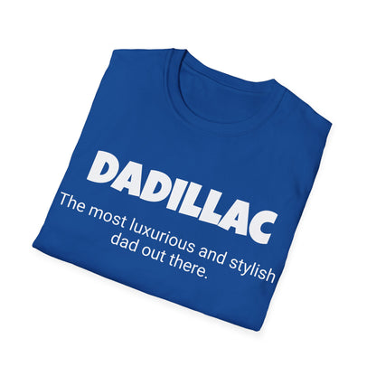 Funny Dad's Mens Softstyle T-shirt, "Dadillac", Father's Day Gift, Tee for Him, Adult Humorous Unique Novelty Apparel Present