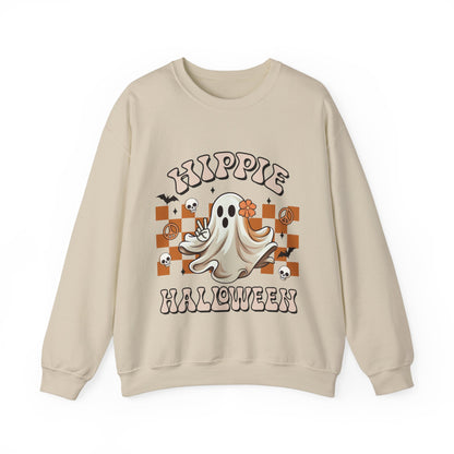 Hippie Halloween Sweatshirt Cute Ghost Sweatshirt Retro Ghost Halloween Sweater Groovy Halloween Sweat Trendy Boho Crewneck Fall Hippy Gift