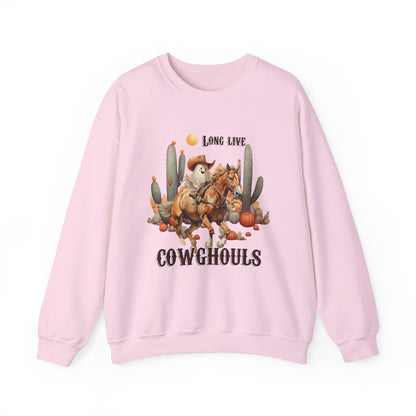 Long Live CowGhouls Sweatshirt Funny Retro Halloween Sweater Vintage Western Halloween Outfit Cowgirl Ghost Sweatshirt Howdy Ghost Crewneck