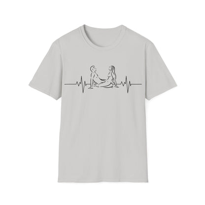 Unisex Heartbeat Kama Sutra T Shirt, Favorite Sexual Pose No.25,Erotic Sexual Desire Couples Gift,Naughty Kinky Adult T-shirt