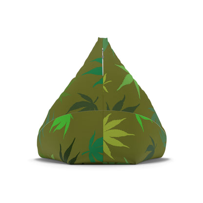 Weed Cannabis Gaming Bean Bag Chair Cover Greens Home Decor Marijuana Pot Leaves Games Beanbag Living Room Gift Adults Bedroom Man Cave