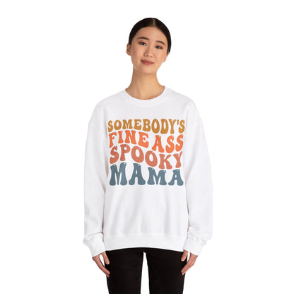 Somebody's Fine Ass Spooky Mama Sweatshirt Funny Halloween Sweater Retro Boho Halloween Mama Sweat Mom Life Apparel Halloween Ghost Mom Gift