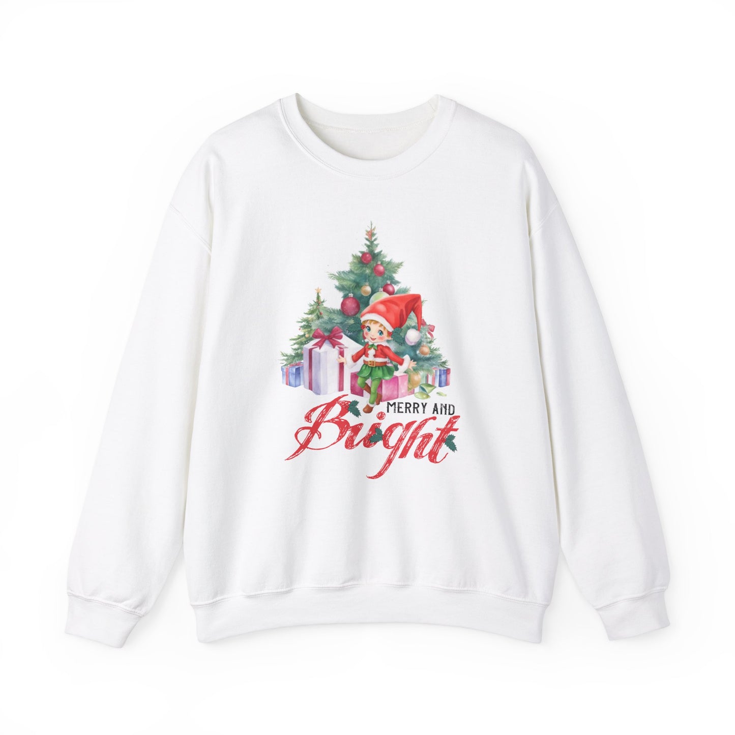 1950s Vintage Christmas Elf Sweatshirt Merry and Bright Christmas Sweater Retro Vintage Era Graphic Tee Vintage Elf Sweater 1950s Christmas