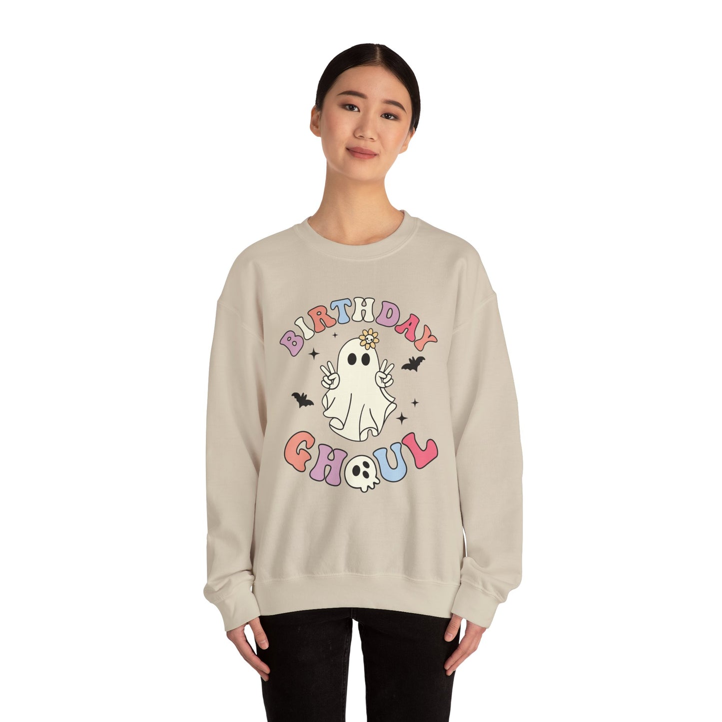 Birthday Ghoul Sweatshirt Funny Halloween Birthday Sweater Retro Halloween Ghost Sweatshirt Groovy Halloween Birthday Party Spooky Season