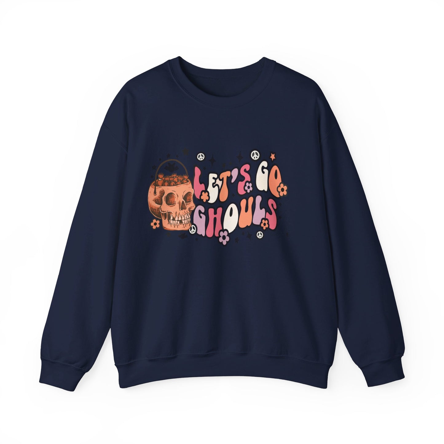 Lets Go Ghouls Sweatshirt Retro Halloween Sweater Cute Halloween Candy Skull Sweatshirt Spooky Season Halloween Outfit Bachelorette Gift