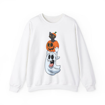 Cute Halloween Sweatshirt Funny Ghost Pumpkin Black Cat Sweater Funny Halloween Sweater Spooky Season Apparel Boo Ghost Fall Spooky Ghost