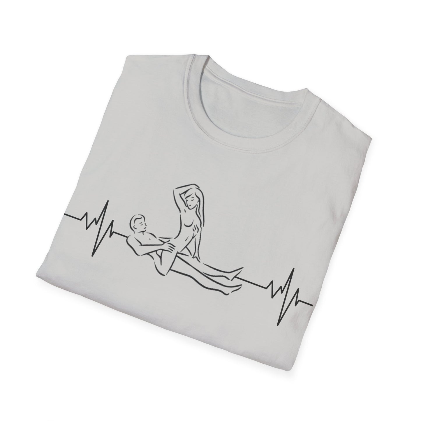 Unisex Heartbeat Kama Sutra T Shirt, Favorite Sexual Pose No.12,Erotic Sexual Desire Couples Gift,Naughty Kinky Adult T-shirt