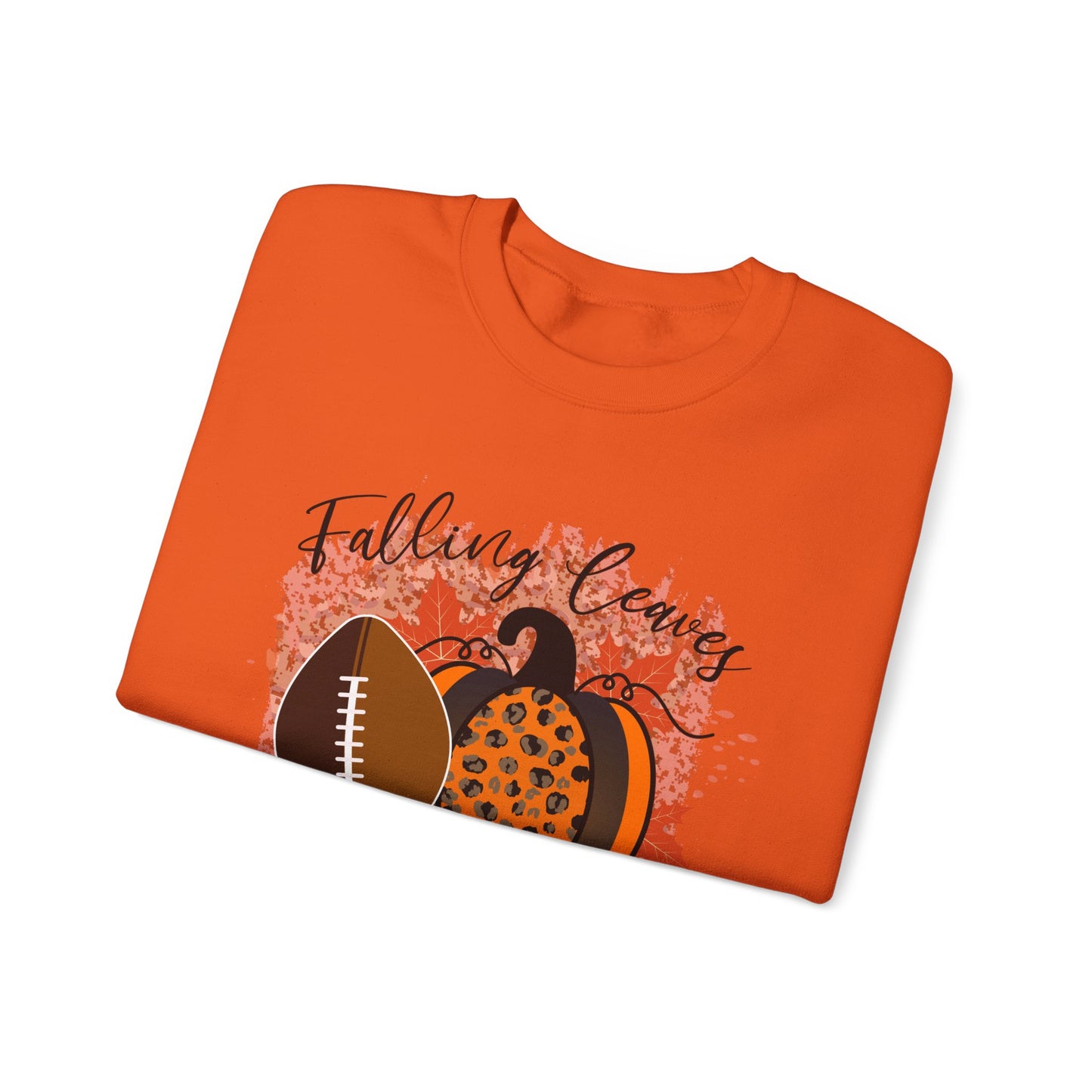 Fall Vibes Football Sweatshirt Falling Leaves Football Please Sweater Footbal Mom Fall Sweater Football and Pumpkin Crewneck Autumn Season