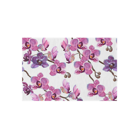 Orchid Plant Outdoor Rug Pink Purple Floral Modern Asian Aesthetic Non Slip Rug Matching Garden Porch Patio Decor Front Door Floor Mat Gift