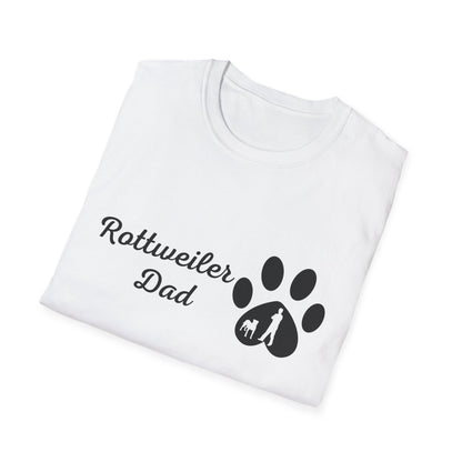 Doggy Dad's T-shirt, "Rottweiler Dad", Dog Father's Day Gift, Fur Papa, Unique Men's Apparel Novelty Pet Lover Tee Present