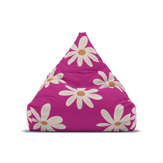 Retro Hippie Groovy Flower Daisy Bean Bag Chair Cover Pink 60s 70s Home Decor Aesthetic Gift Teens Dorm Adult Gift Gaming Beanbag Furniture