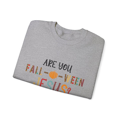 Are You Fall-O-Ween Jesus Sweatshirt Christian Retro Halloween Sweater Religious Fall Crewneck Follow Jesus Sweat Matthew Bible Verse 4:19