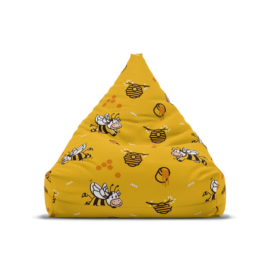 Gaming Bean Bag Chair Cover Yellow Home Decor Cow Bees Beanbag Gaming Room Chair Gift for Boys Girls Games Room Soft Chair Furniture Gift