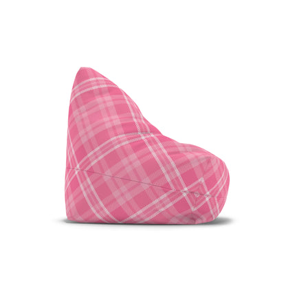 Tartan Bean Bag Chair Cover Pink Aesthetic Home Decor Scottish Cross-checkered Beanbag Teens Dorm Bedroom Living Room Games Room Patio Gift