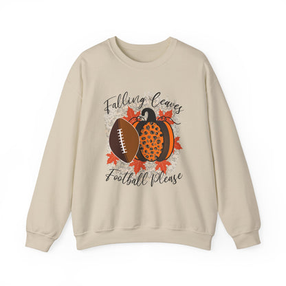 Fall Vibes Football Sweatshirt Falling Leaves Football Please Sweater Footbal Mom Fall Sweater Football and Pumpkin Crewneck Autumn Season