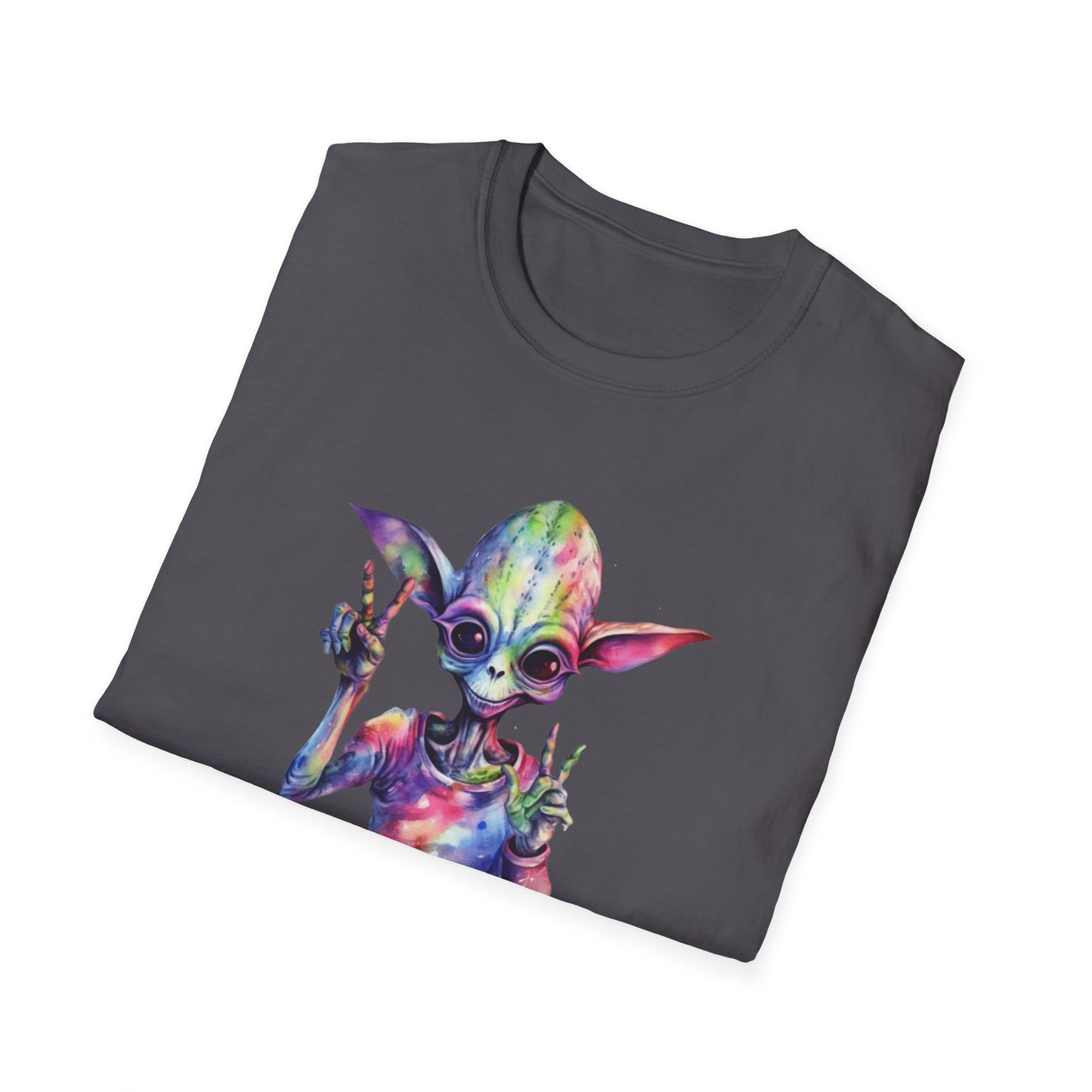 Psychedelic Retro Alien T-Shirt Graphic Art Unisex tshirt Funny UFO UAP Shirts Weird Cool Gift Alien Outer Space Galaxy Intersteller Vibes