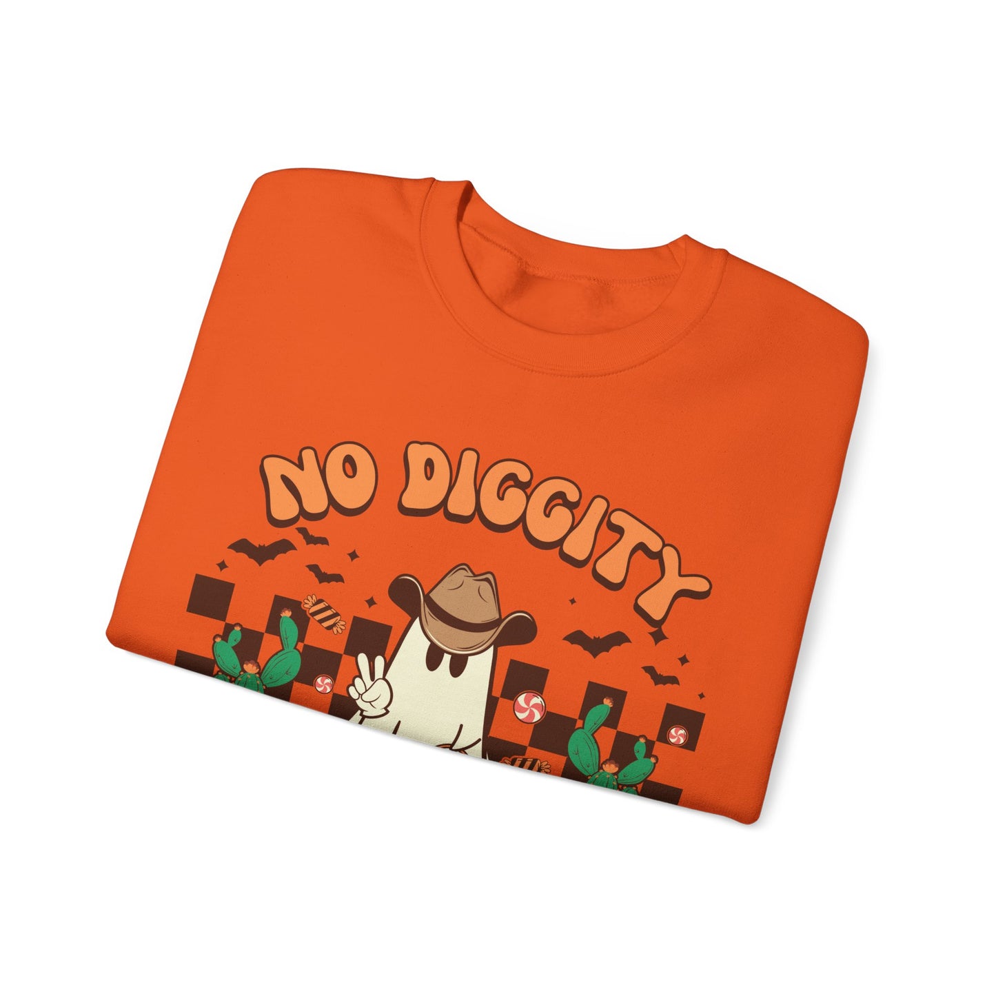 No Diggity Bout To Bag It Up Sweatshirt Funny Cowboy Halloween Sweater Trick or Treat Sweat Retro Halloween Crewneck Western Halloween Gift