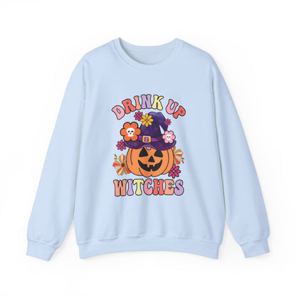 Drink Up Witches Sweatshirt Funny Halloween Retro Halloween Party Sweater Groovy Sweatshirt Witches Halloween Outfit Group Halloween Sweater