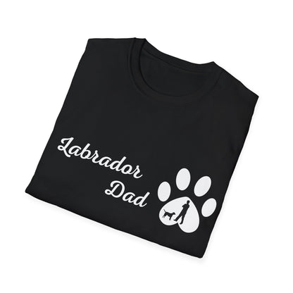 Doggy Dad's T-shirt, "Labrador Dad", Dog Father's Day Gift, Fur Papa, Unique Men's Apparel Novelty Pet Lover Tee Present