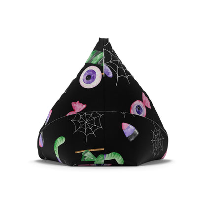 Halloween Bean Bag Chair Cover Creepy Sweets Party Decor Spooky Eyes Teens Dorm Freaky Bedroom Gaming Chair Furniture Adult Man Cave Beanbag