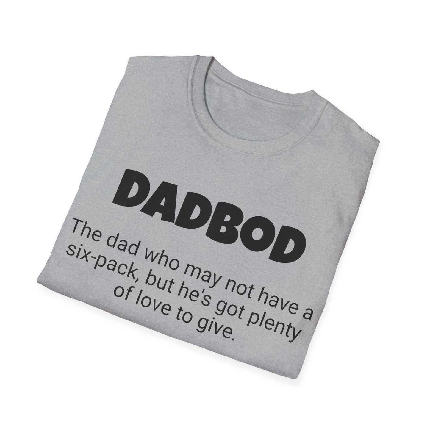 Funny Dad's Mens Softstyle T-shirt, "Dadbod", Father's Day Gift, Tee for Him, Adult Humorous Unique Novelty Apparel Present