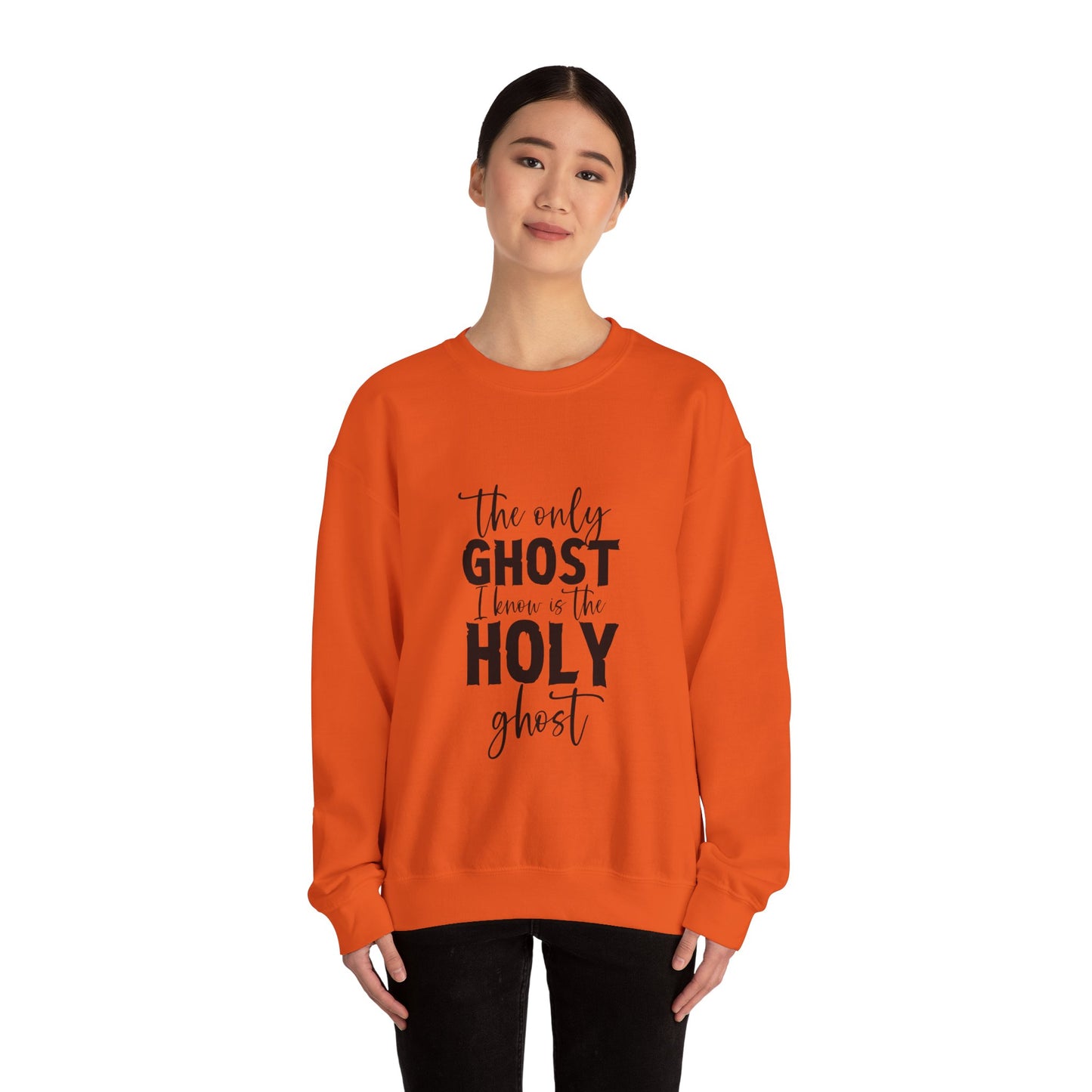 The Only Ghost I Know Is The Holy Ghost Sweatshirt Funny Christian Sweatshirt Funny Halloween Sweater Halloween Gift Cute Holy Ghost Joke