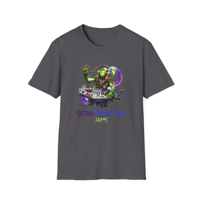 Cyberpunk Space DJ T-Shirt Graphic Art Funny Unisex tshirt UFO Lover Tee UAP Shirt Weird Cool Gift Retro Space Art Tee Extraterrestrial Jams