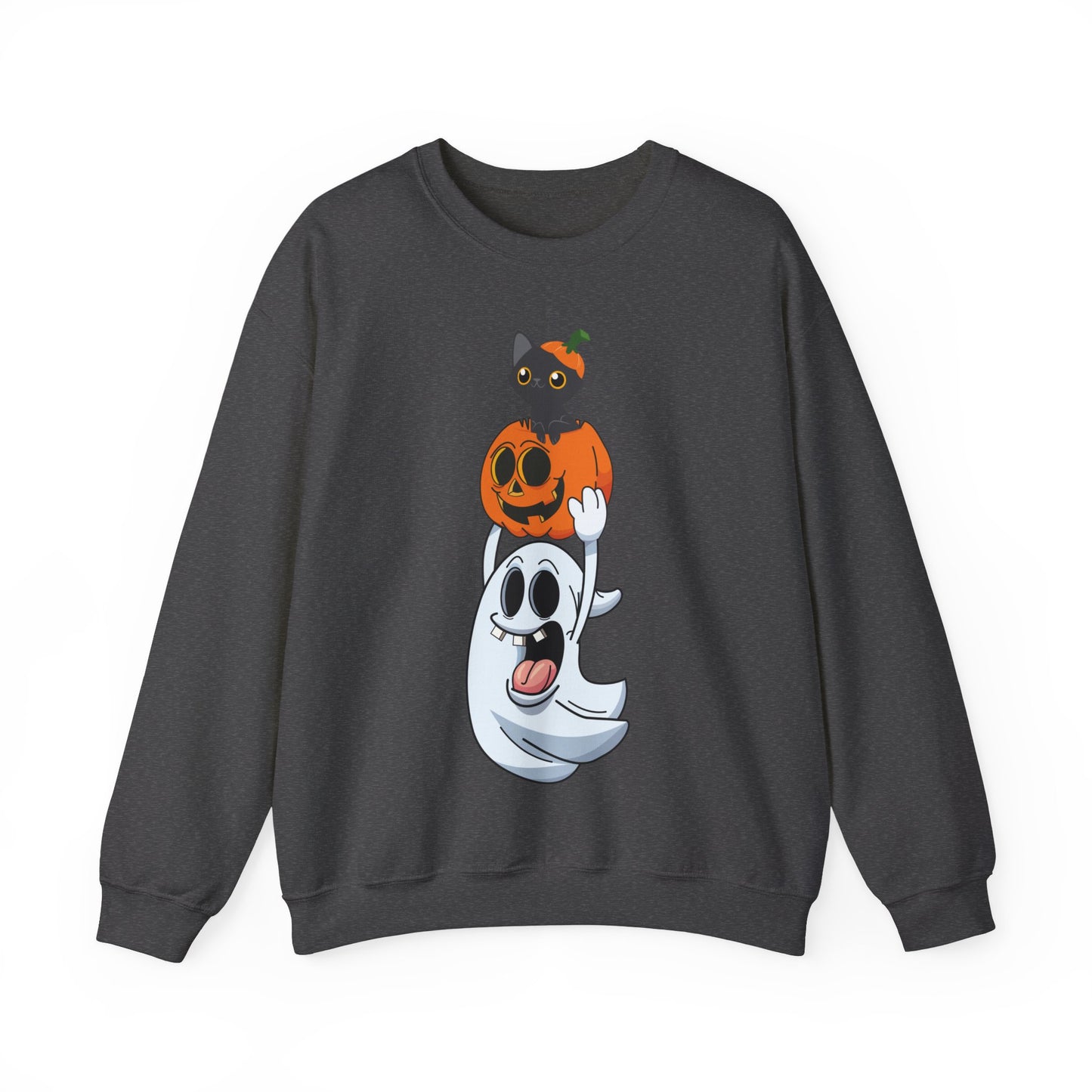 Cute Halloween Sweatshirt Funny Ghost Pumpkin Black Cat Sweater Funny Halloween Sweater Spooky Season Apparel Boo Ghost Fall Spooky Ghost