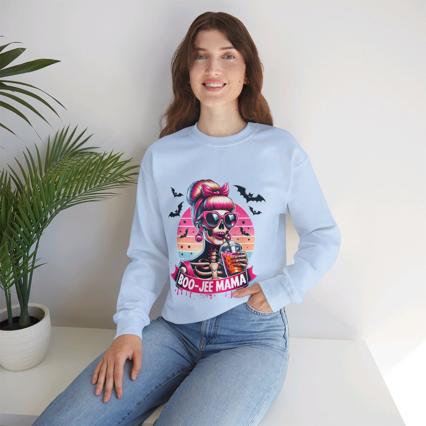 Boo-jee Mama Sweatshirt Funny Mom Skeleton Coffee Sweatshirt Retro Mom Halloween Sweater Bougie Spooky Mama Pullover Sweater Boujee Mom Gift