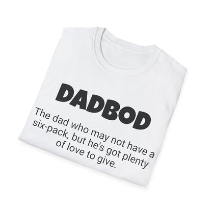 Funny Dad's Mens Softstyle T-shirt, "Dadbod", Father's Day Gift, Tee for Him, Adult Humorous Unique Novelty Apparel Present