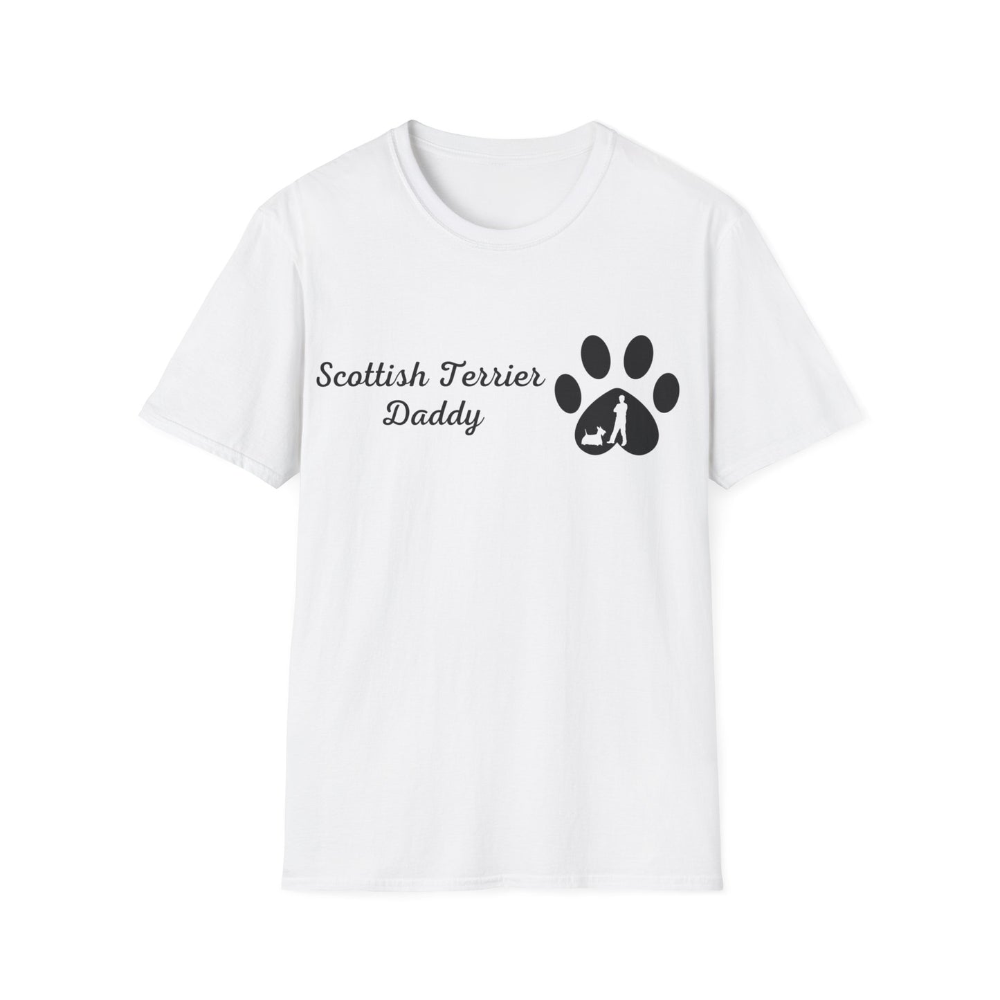 Doggy Dad's T-shirt, "Scottish Terrier Daddy", Dog Father's Day Gift, Fur Papa, Unique Men's Apparel Novelty Pet Lover Tee