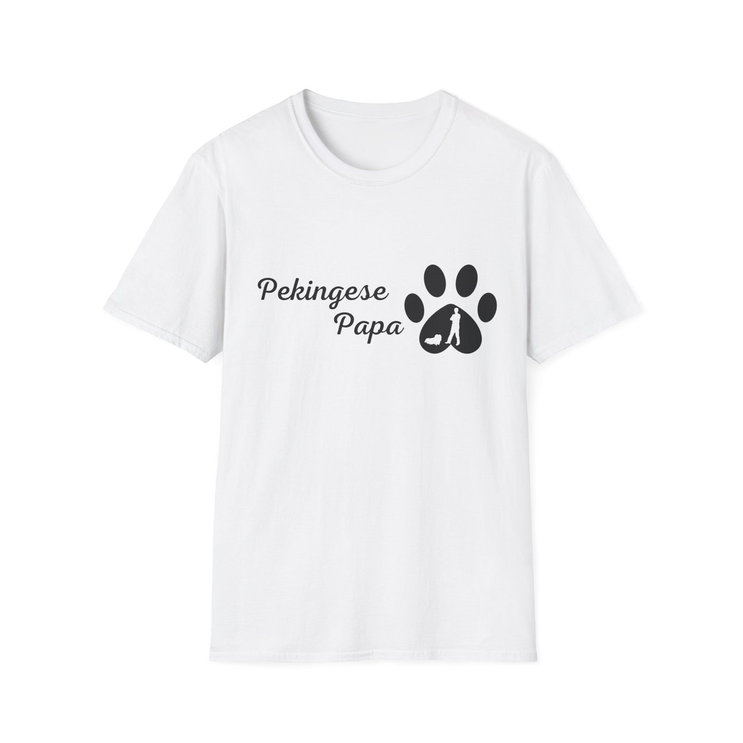 Doggy Dad's T-shirt, "Pekingese Papa", Dog Father's Day Gift, Fur Papa, Unique Men's Apparel Novelty Pet Lover Tee Present