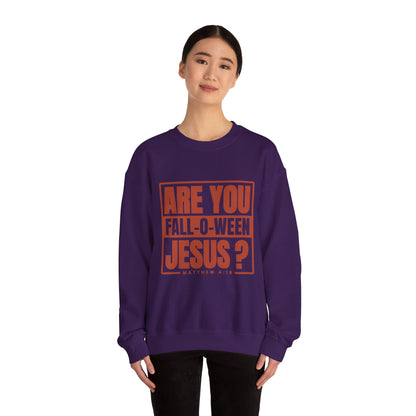 Are You Fall-O-Ween Jesus Sweatshirt Falloween Jesus Halloween Sweater Christian Fall Religious Crewneck Follow Jesus Matthew Bible 4:19