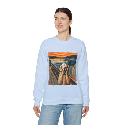 Funny Edvard Munch Dog Sweatshirt Funny The Scream-ing Dog Art Painting Sweater Parody of Edvard Munch Dog Sweater Unique Art Dog Lover Gift