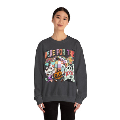 Here For The Boos Sweatshirt 1970s Halloween Sweater Retro Halloween Hippie Crewneck Vintage Sweater Groovy Halloween Sweater Unique Novelty