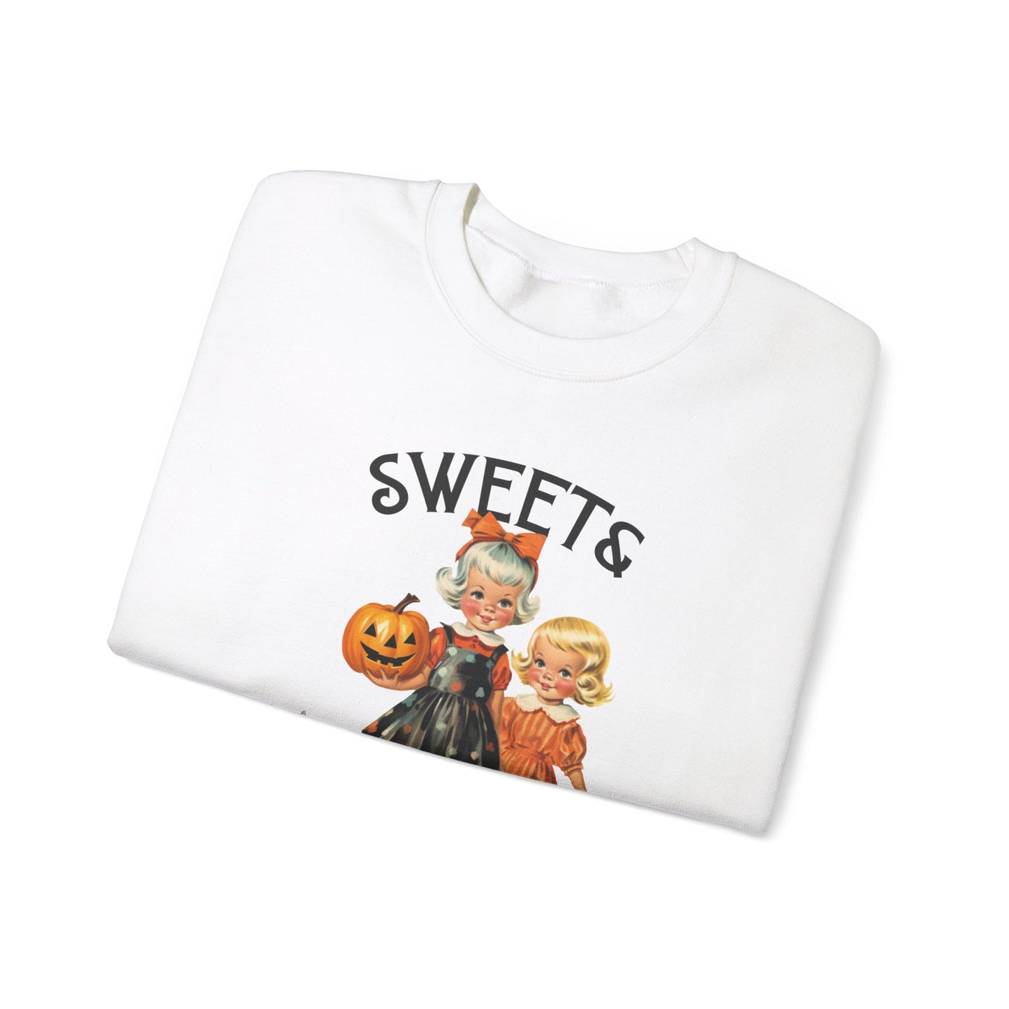 Sweet and Spooky Halloween Sweatshirt Cute Vintage 1950s Halloween Sweater Retro Halloween Apparel Unique Black Cat Sweatshirt Fall Season