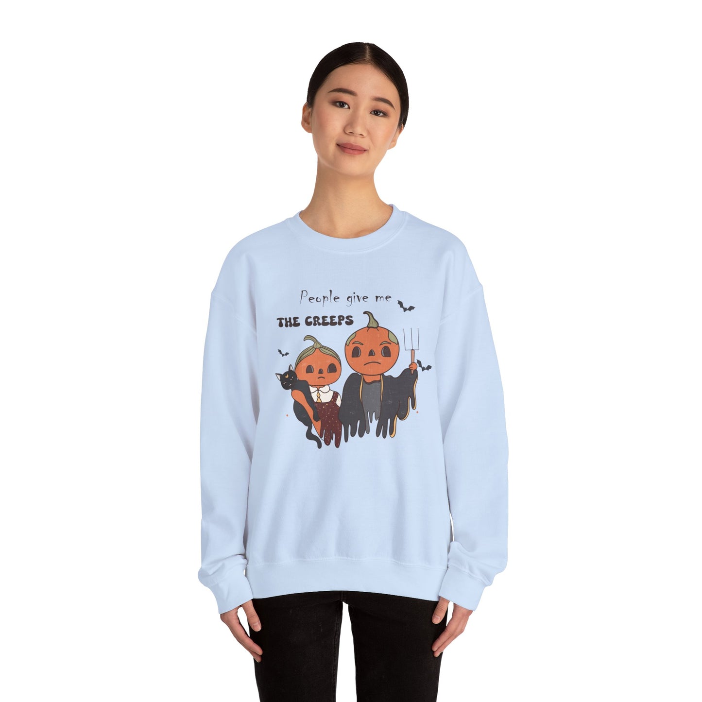 People Give Me The Creeps Sweatshirt Funny Halloween Sweater Vintage Halloween Sweatshirt Spooky Season Sweat Creepy Vibes Halloween Outfit