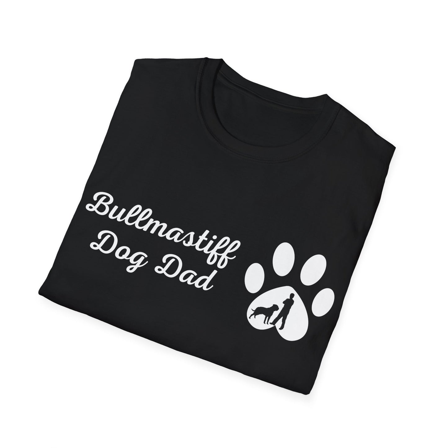 Doggy Dad's T-shirt,"Bullmastiff Dog Dad",Dog Father's Day Gift, Fur Papa, Unique Men's Apparel Novelty Pet Lover Tee Present