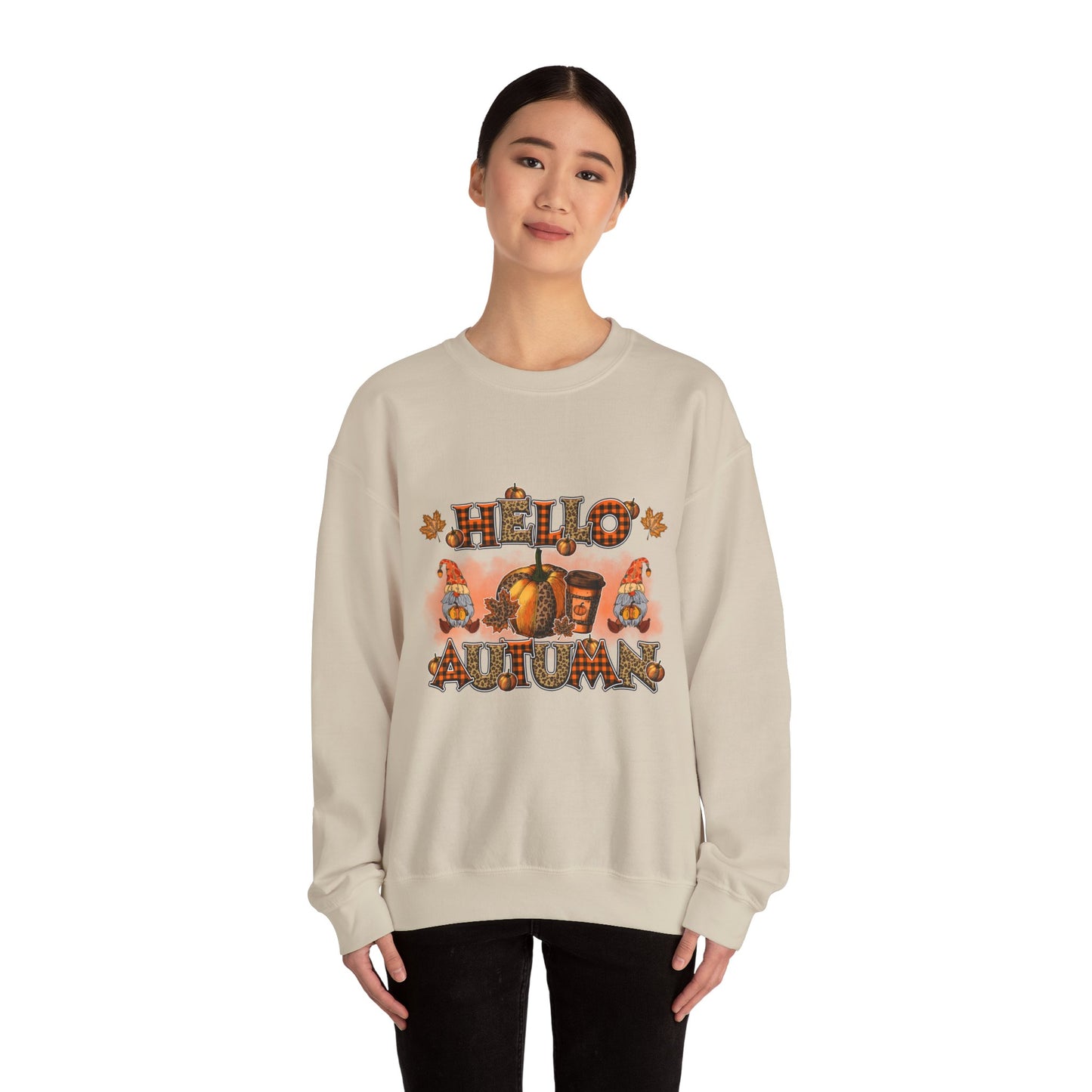 Hello Autumn Sweatshirt Gnomes Fall Sweater Cute Gnome Sweashirt Fall Season Apparel Autumn Thanksgiving Gnome Sweatshirt Thanksgiving Gift