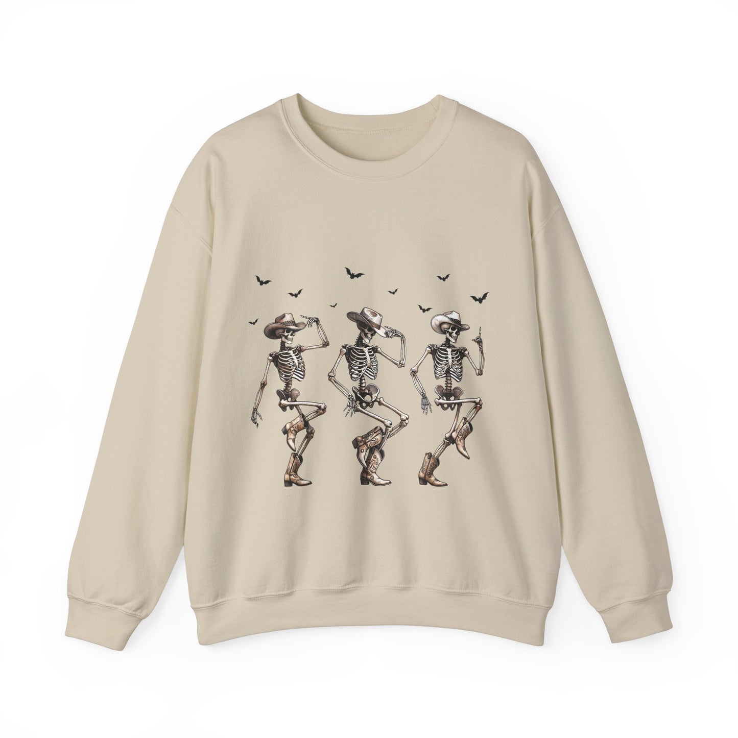 Dancing Skeleton Cowboys Sweatshirt Western Halloween Sweater Line Dancing Skeletons with Boots Cowgirls Pullover Sweater Cowboys Fall Gift