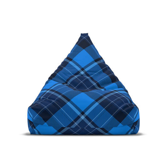 Tartan Bean Bag Chair Cover Blue Scottish Aesthetic Home Decor Cross-checkered Beanbag Teens Dorm Bedroom Living Room Games Room Patio Gift