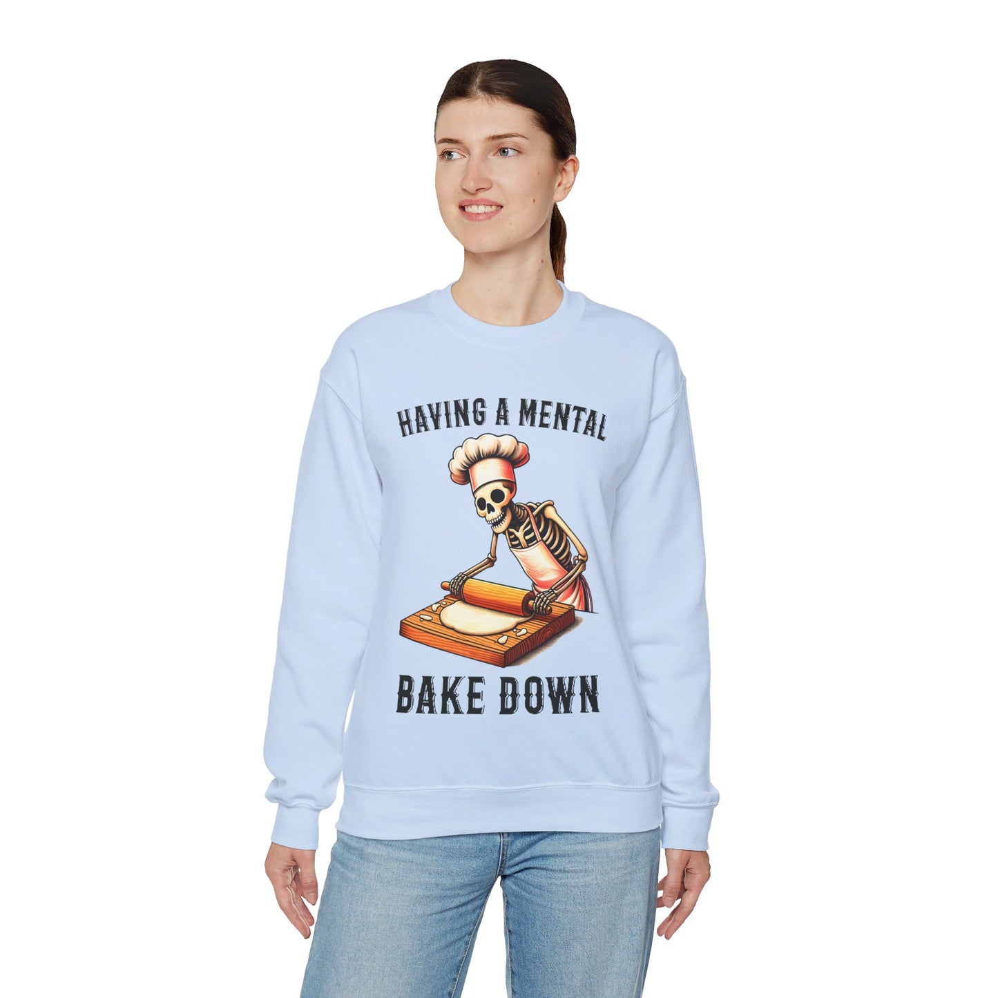 Funny Skeleton Baker Sweatshirt Having A Mental Bake Down Pullover Sweater Funny Halloween Baker Sweatshirt Baking Lover Expert Baker Gift