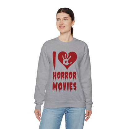 I Love Horror Movies Sweatshirt Horror Movie Addict Sweatshirt Halloween Horror Fan Club Sweatshirt Horror Club Movie Fanatic Halloween Gift